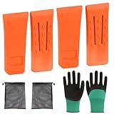 7 Stück Kettensägen Fällkeil Set, 6' Spaltkeil für Holz, 4 Stück ABS Kunststoff Holzspaltbaum Schneidekeil 2 Stück Tasche 1 Latex-Handschuhe, Baumkeile Kunststoff zum Kontrollierten von Bäumen