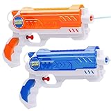 Quanquer Wasserpistole Kinder 280ML wasserpistolen mit 9 Meter Reichweite Outdoor Garten Strand Sommer Party Schwimmbad Spiele Spielzeug für Jungen Mädchen （2 Pack）