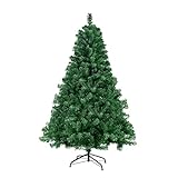 Homewit künstliche Weihnachtsbaum 150 cm (Ø ca. 75 cm), künstliche grüne Tannenbaum mit 420 Zweige, abziehbar zusammenklappbar und schwer entflammbar, Weihnachtstanne mit Metall Ständer (Ø ca. 35 cm)
