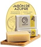 Natürliche Schwefelseife für Hände und Gesicht mit ätherischem Eukalyptus- und Zimtöl, handgefertigte Tabletten für fettige Haut, Tendenz Akne, vegan, ohne aggressive synthetische Inhaltsstoffe, 100 g