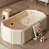 Baby Badewanne Faltbare, Tragbare Babybadewanne für Neugeborene, Faltbare Babybadewanne für SäUglinge und Kleinkinder Mit Rutschfestem Boden, Tragbares Kinderschwimmbecken für DraußEn