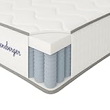 Arensberger JANA Matratze 90x200 cm | Federkernmatratze mit Kaltschaum und 7-Zonen | ergonomische Höhe 19cm | Härtegrad H2/H3 | Taschenfederkern | 90x200cm Rollmatratze punktelastisch