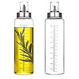 hotder Öl Flaschen Essig Flasche 500ml 2er Pack, Olivenöl Ölspender aus Glas, Behälter mit klarer Skala, Dispenser Essigspender für Öl, BBQ, kochen