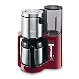 Siemens Filterkaffeemaschine sensor for senses TC86504, Thermokanne 1,15 L, für 8-12 Tassen, Timer, Abschaltautomatik, Entkalkungssystem, Tropfstopp, schwenkbarer Filterträger, 1100 W, rot