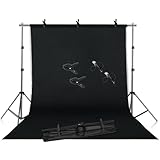 HEUchuan Fotografie-Hintergrundständer mit verstellbarem Green Screen Frame Support System Kit for Fotostudio für Produktporträtaufnahmen Foto(Black,260x300cm)
