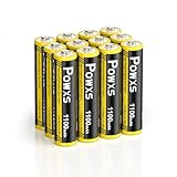 POWXS AAA Akkus Wiederaufladbar Batterien 1100mAh 12 Stück, Micro AAA Akku 1,2V NiMH, Vorgeladene geringe Selbstentladung