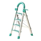 Neue Leitern Stiefleitern 4 Stufenleiter Leichte Aluminiumlegierung der Aluminium -Legierung Schrittleiter mit Lagerregal und Utility Griff 330 lb Faltleiter Speicherplatz Space Space Space