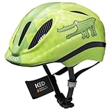 KED Meggy II Trend 2024 | Kinder Fahrradhelme Green Croco / 46-51 (S) Insektenschutznetz Integriertes LED-Rücklicht maxSHELL Technologie