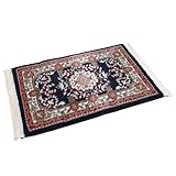 Orientteppich mit Fransen traditionelles orientalisches Muster gewebt blau