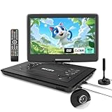 KCR 15,6 Zoll Tragbarer DVD-Player für Kinder und Auto, 15,6 Zoll LED-Bildschirm und DVB-T2 Digital-TV-Tuner, wiederaufladbarer Akku, unterstützt USB/HDMI/AV/Audio und mehrere Formate