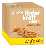 Haferriegel | Corny | Haferkraft Crunch | knackig mit wertvollem Hafer & Honig | Großpackung 27x40g
