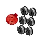 Szwaldaper Fadenspule for Rasentrimmer, for Einhell GE-CT 18/28 Li und GE-CT 18/28 Li TC, 1,6 mm, 4,9 m, TLE-03-Nylon-Rasentrimmerfadenspule (7 Spulen + 1 Abdeckung) Trimmer-Spulenfaden(BLACK 6 Spool+