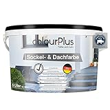 colourPlus Sockel- & Dachfarbe 5L - Steingrau - Hochdeckende Sockelfarbe/Fassadenfarbe & Betonfarbe für Außen | Für Dachziegel, Sockel, Mauerwerk & Putz | Wetterbeständig und Wasserfest