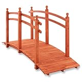 NEXOS Große XL Holzbrücke mit Geländer - Farbe: Rot-Braun – 2,35 m
