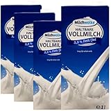 MILCHVOLM Haltbare Milch 3,5% Fett Milch Vollfett Milch fettarme Haltbare Milch Vollfett, je 1 Liter, 4 Stück