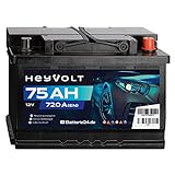 HeyVolt Autobatterie 12V 75Ah 720A/EN Starterbatterie, absolut wartungsfrei ersetzt 68Ah 70Ah 72Ah 74Ah