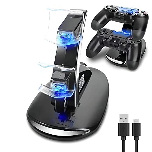 AMANKA PS4 Controller Ladestation, PS4 Docking Station Dock Ladestation Ladegerät für 2 Controller für Sony Playstation 4 / PS4 Pro / PS4 Slim Controller
