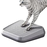 Katzenstreu Rampe | Katzenstreuauffangmatte Rampe Mit Antirutschfunktion | Erhöhte rutschfeste Wanne Mit Filterfunktion, Leicht Zu Reinigen Für Treppen Sofas Innen- Und Außenbereich