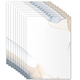 50x Briefpapier DIN A4 beidseitig bedruckt - Blanko Briefpapier Set zum Beschriften und Bedrucken für Hochzeit, Geburtstag, Einladungen (A4, Aquarell)