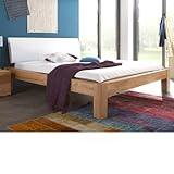 expendio Massivholzbett LYSS Premium Kernbuche Größe nach Wahl Futonbett Bett Doppelbett Ehebett Schlafzimmer, Liegefläche:180 x 200 cm, Bezugsstoff:Kunstleder 9061
