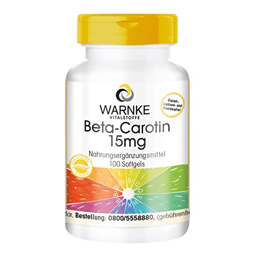 Beta Carotin 15mg - 100 Softgels für 100 Tage, Carotinoid, Provitamin A | Warnke Vitalstoffe
