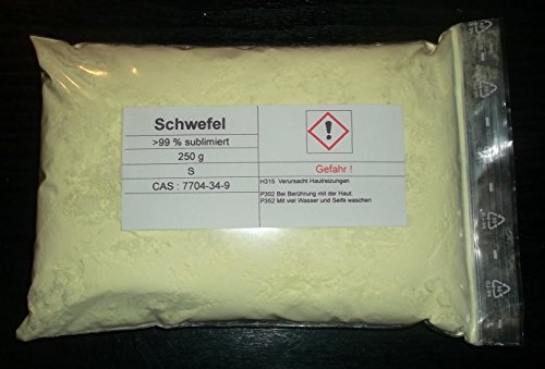 250 g Schwefel, sublimiert, säurearm, reinst 99,9% für Elementarsammlung