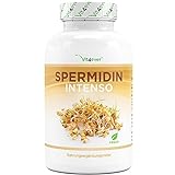 Spermidin Intenso - 180 Kapseln - Hochdosierter Weizenkeimextrakt mit 1,2 mg Spermidin pro Tagesportion - Optimiert mit schwarzen Pfeffer Extrakt - Vegan - Laborgeprüft
