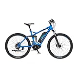 FISCHER E-Mountainbike MONTIS EM 1862 Elektrofahrrad für Damen und Herren, RH 48 cm, Mittelmotor 80 Nm, 48 V Akku, brilliantblau matt, 48cm-557Wh