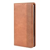 MOJIA Hülle Flip Case für ZTE Nubia Focus 2 Ultra 5G, PU Dünne Magnetische Klapphülle Handyhülle Schutzhülle mit Kartenfach und Standfunktion. Braun