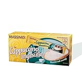 MASSIMO Cappuccino ungesüßt, 160 Sticks, 16 x 10 Sticks à 12,5 g, Vorteilspack, Löslicher Bohnenkaffee, Kakaonote, Ohne Zucker, Schnelle Zubereitung, Koffeinhaltig, Instant-Kaffee
