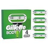Gillette Körperrasierer Herren, 4 Körperrasierklingen mit Dreifachklinge