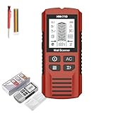 Multifunktionaler tragbarer Metall- und Wanddetektor, 2025 Upgrade 5 in 1 leitungssuchgerät mit LCD Display und akustischem Alarm zum Auffinden von Stromleitungen, Holzbalken, Metallrohren (Rot+HM)