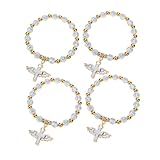 FRCOLOR 4 Stück Kreuz Armband Armbänder Jungs Dekorativer Kinderarmreif Kreuz-armreif Kreuzarmband Für Damen Christliches Armband Handdeko Für Partydekor Modeschmuck Weiß Acryl
