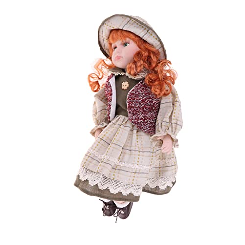 T TOOYFUL 40cm Vintage Elegante Porzellan Puppe Mädchen Puppe Im Kleid Kinder Sammler Spielzeug - C