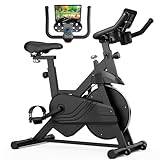Superun Heimtrainer Fahrrad mit Verstellbarem Widerstand, Hometrainer Fahrrad Leises mit LCD-Display und App, Spinning Bike Indoor max 136 kg