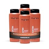 Vitalcare | Keratin Stärkendes Shampoo für das Haar, reinigt sanft sprödes und strapaziertes Haar, mit Keratin und Arginin, 4 x 500 ml