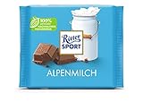 RITTER SPORT Alpenmilch 100 g, Vollmilchschokolade mit feiner Honig- & Karamellnote, köstlicher Schokoladen-Klassiker zum Teilen mit Freunden