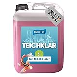AGUALEVE® Teichklar 5l *NEU* | macht grünes Teichwasser wieder klar dank innovativer Kristallklar-2.0-Formel | für Fisch-, Garten- & Schwimmteiche | Qualität Made in Germany | für 100.000l Teichwasser