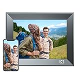 Digitaler Bilderrahmen 8 Zoll, KODAK WLAN Digitale Bilderrahmen, Hölzern Elektronischer Bilderrahmen mit 32 GB Speicher, HD IPS Touchscreen, Teilen Sie Fotos über App