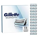 Gillette SkinGuard Sensitive Rasierklingen, 11 Ersatzklingen für Nassrasierer Herren, verbesserter Gleitstreifen, passend für Fusion-Griffe, Made in Germany