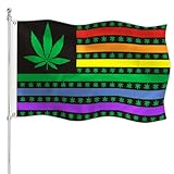 Mari-juana USA Regenbogen-Pride-Flagge, 90 x 152 cm, LGBTQ-Pride-Flaggen mit Messingösen, für Hof, Innen- und Außenbereich, Dekoration, Geschenke, Dekorationen