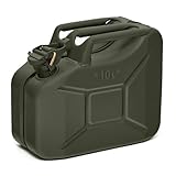 BW® Kraftstoffkanister Metall Benzinkanister 10 Liter - Bronzegrün - RAL 6031-F9 - TÜV-geprüft und UN-Zulassung - Made in Europe