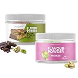 Hello Shape Flavour Powder 2x 250g Pistazie & Dubai Chocolate: Geschmackspulver fast ohne Kalorien – vegan, ballaststoffreich, mit Laktase, vielseitiges Flavour Pulver Lebensmittelaroma