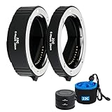 JJC Autofokus AF Makro Zwischenringe Set 10MM 16MM für Sony E Mount DSLR Kameras Objektiv, Zwischenringsatz Macro Extension Tube