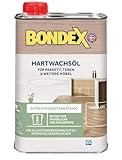 Bondex 352895 Hartwachsöl natur 0,25 L für 5 m² - Betont die natürliche Holzmaserung, Verleiht seidig glänzende Wachsoberfläche, Natürliche Rohstoffe