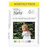 Eco by Naty Baby Öko Windeln - umweltfreundliche Premium-Bio Windeln aus pflanzenbasierten Materialien, ideal für empfindliche Babyhaut (Größe 6 - 102 Stück) - MONATSBOX