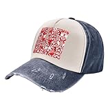 JBYJBX Baseballkappe mit Zuckerstangen-Druck, Vintage-Stil, gewaschen, verstellbar, mit klassischer Krempe, Unisex-Mütze, Marineblau, Einheitsgr��e