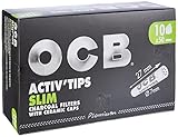 OCB ActivTips Slim 7 mm-Aktivkohlefilter mit Keramikkappen-10 x 50 Stück, Silber, smal