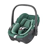 Maxi-Cosi Pebble 360 i-Size Babyschale Drehbar, Neugeborenen Autositz 360 Grad, 0–15 Monate (40–83 cm), Drehung mit einer, ClimaFlow, Easy-In-Gurt, G-CELL Seitenaufprallschutz, Essential Green