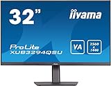 iiyama ProLite XUB3294QSU-B1 80cm 31,5' VA LED-Monitor WQHD HDMI DP USB3.0 Höhenverstellung schwarz